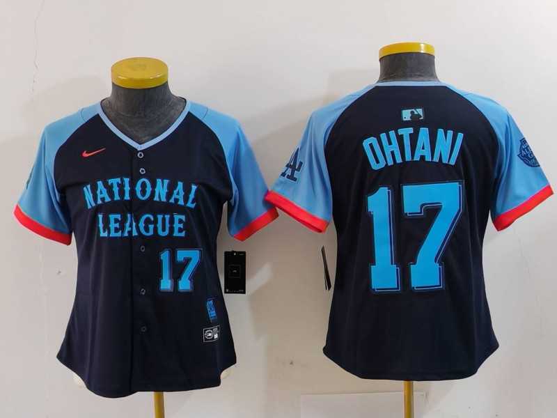 Women%27s Los Angeles Dodgers #17 Shohei Ohtani Number Navy 2024 All Star Limited Stitched Jersey